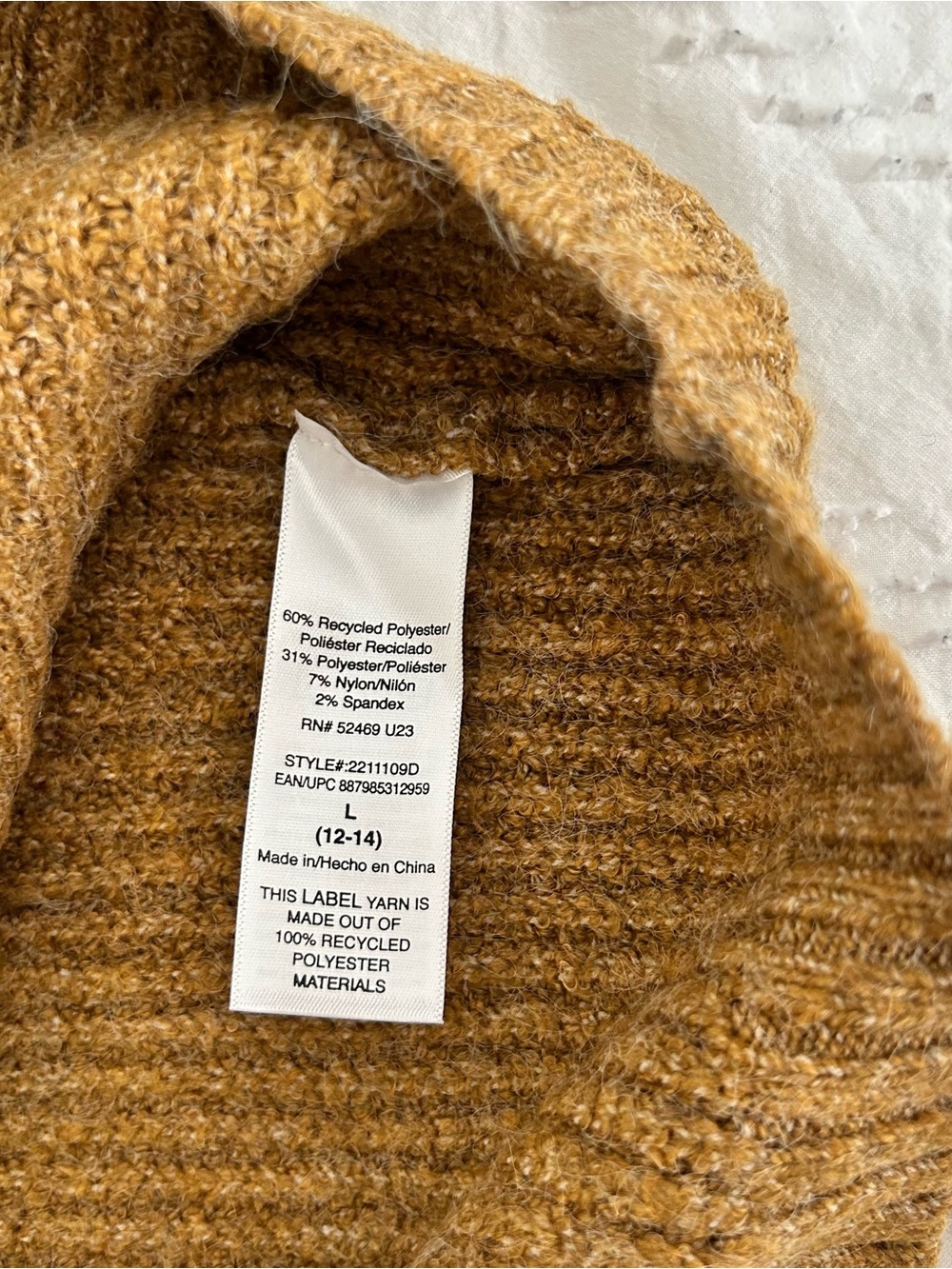 Scoop Women’s Balloon Sleeve Crewneck Cropped Sweater Camel Tan L (12-14) NEW - Picture 8 of 9